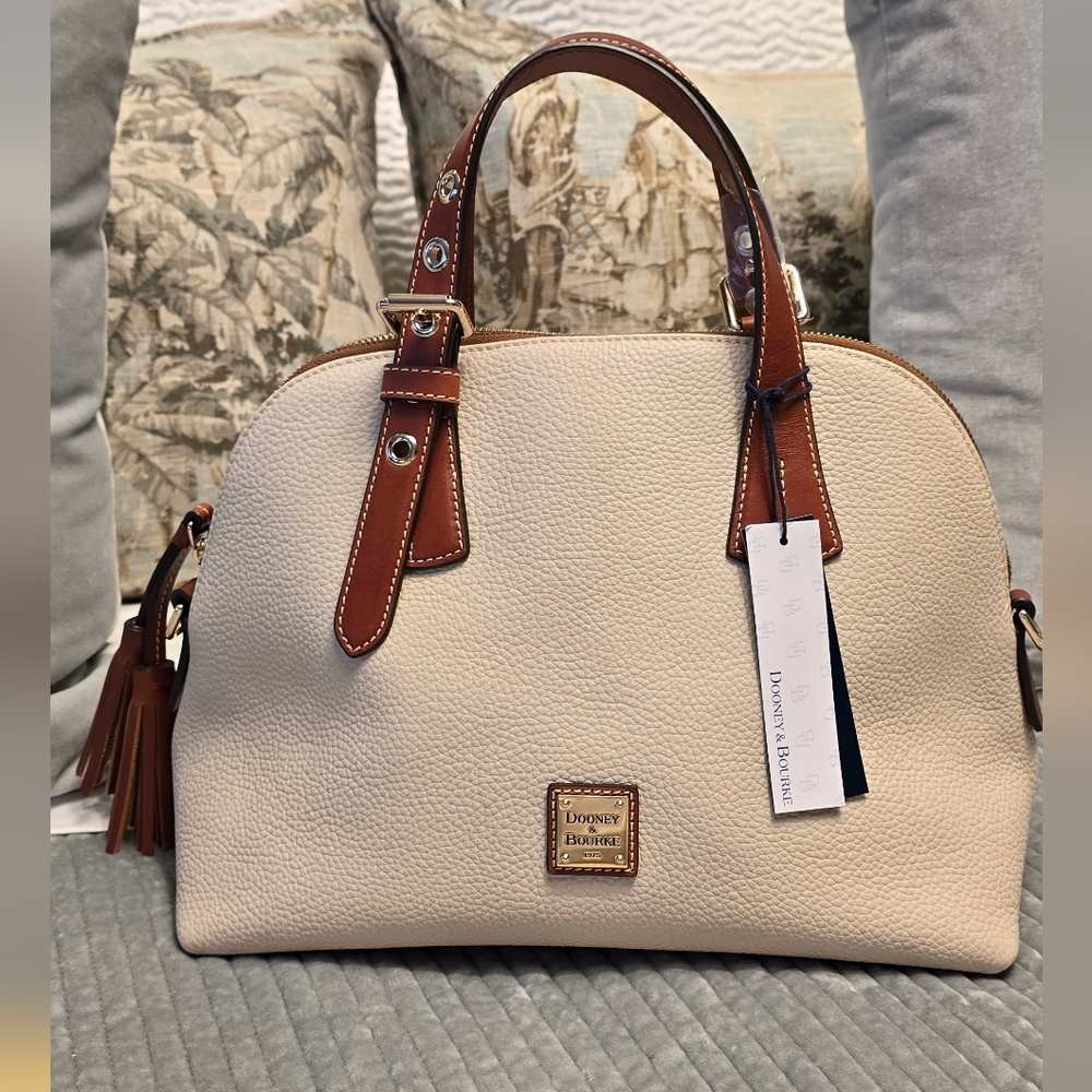 NWT Dooney & Bourke Pebble Grain ITALIAN LEATHER Small Audrey-bone